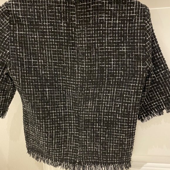 NWT Zara tweed mock neck shirt - Picture 3 of 7